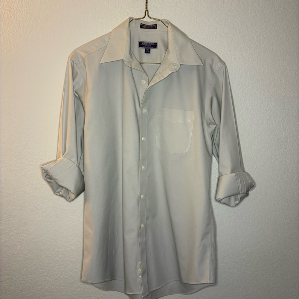 Silver Casual Button Down Shirt with Rolled Sleeves